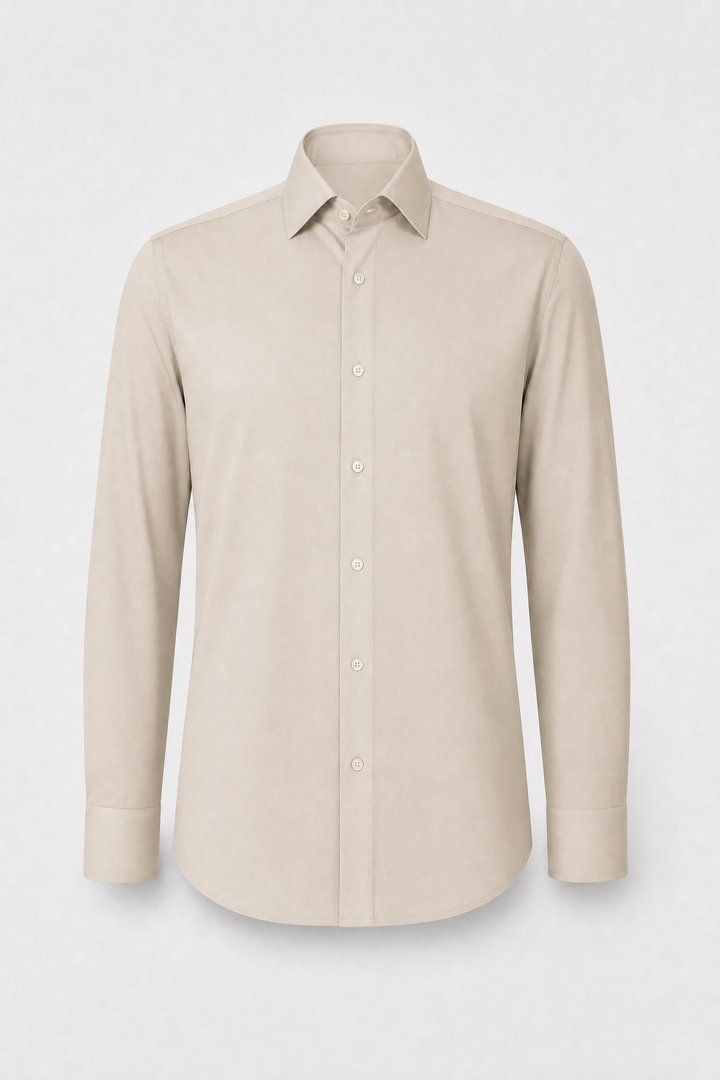 Chemise unie Beige