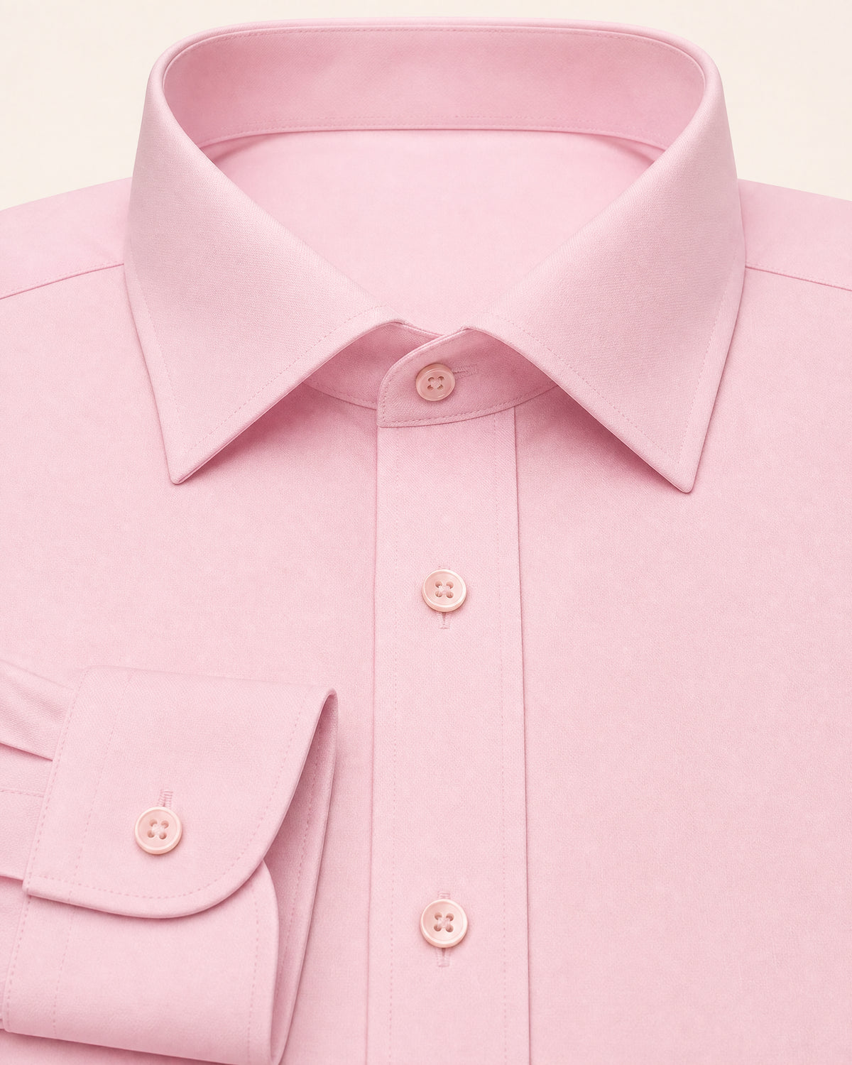 Chemise unie rose - détail