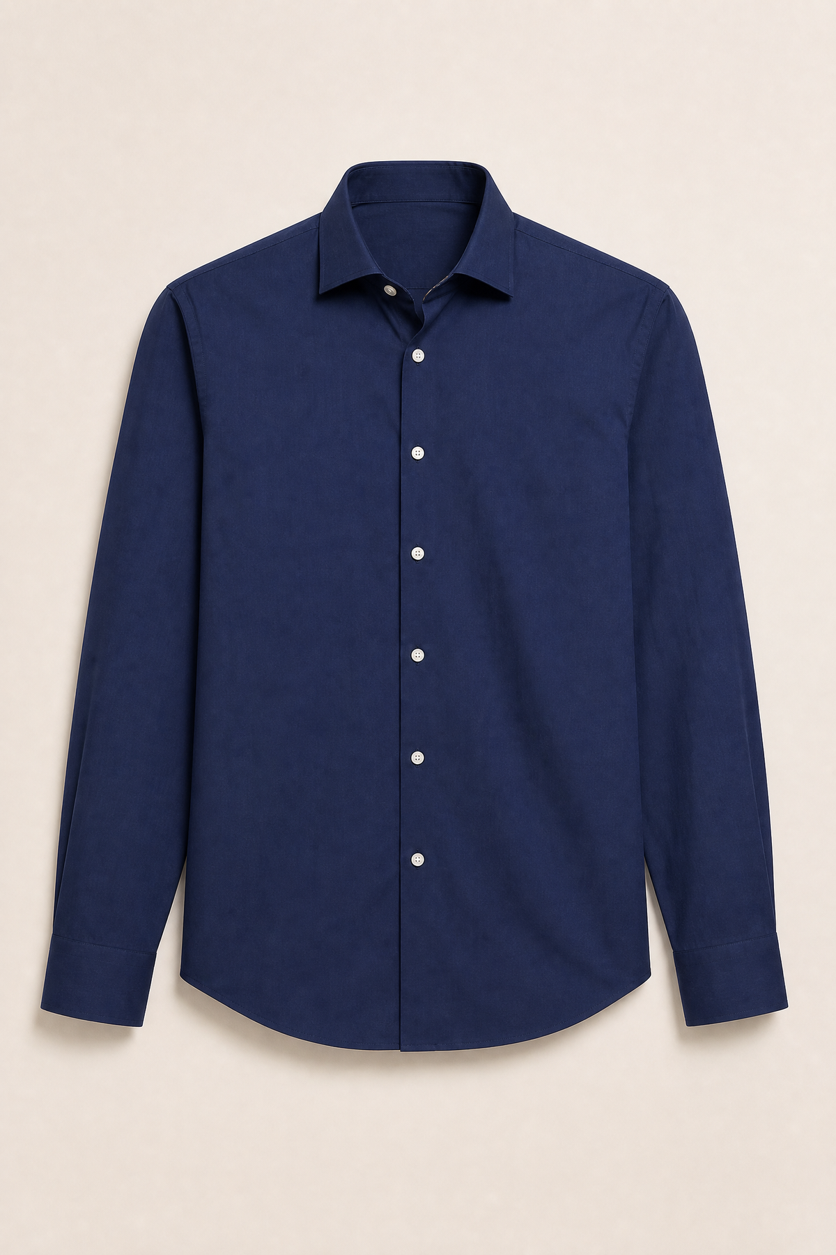 Chemise unie bleu marine - silhouette