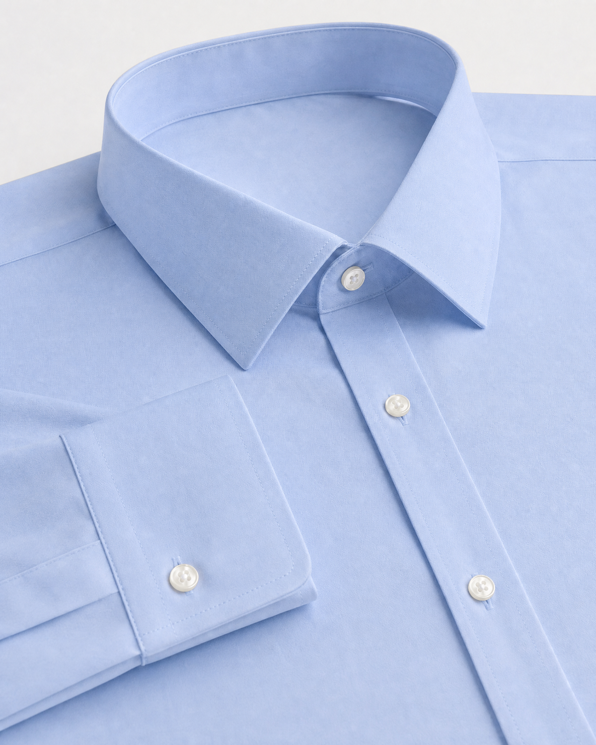 Chemise unie bleu moyen - détail
