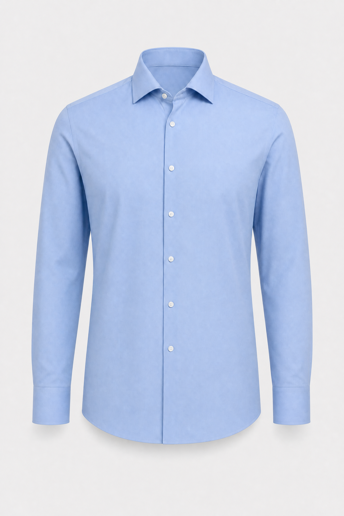 Chemise unie bleu moyen - silhouette