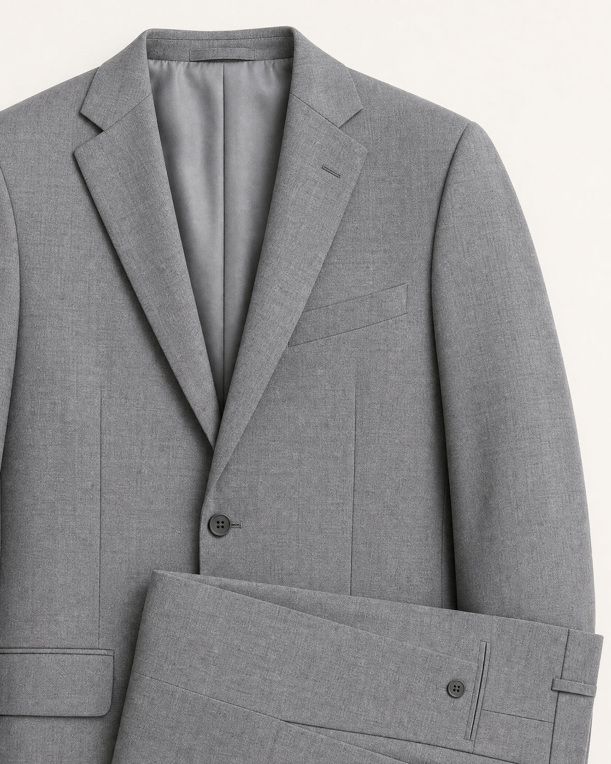 Costume deux pièces gris - détail